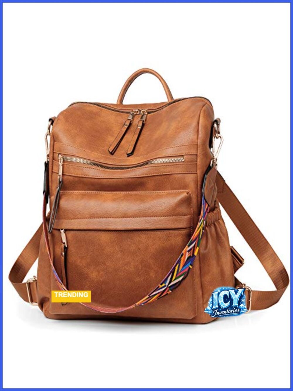 Women's Faux Leather Backpack Purse, Large Travel Laptop Handbag